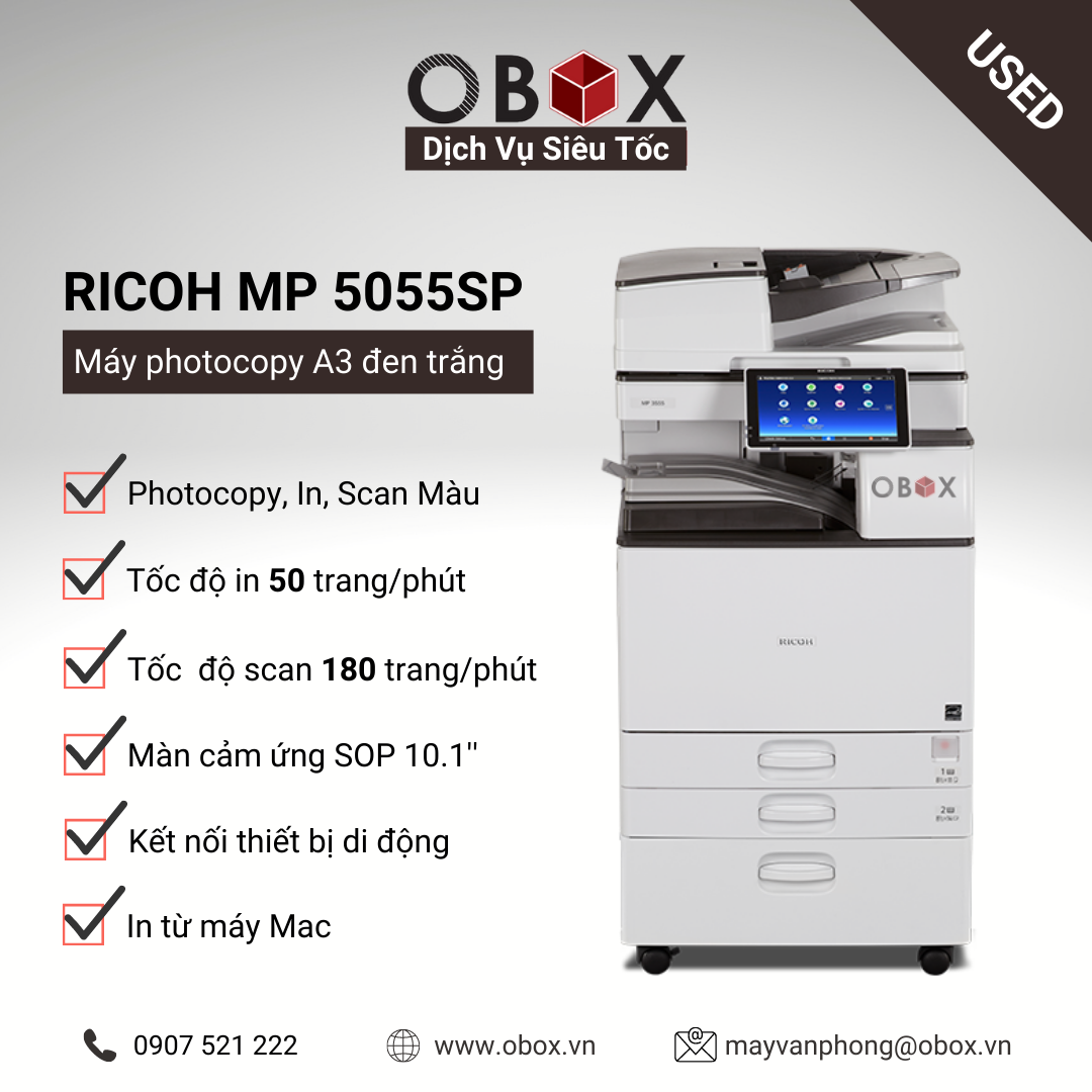 Thuê máy photocopy Ricoh MP 4055 5055 giá rẻ 5000, 10000 bản/tháng