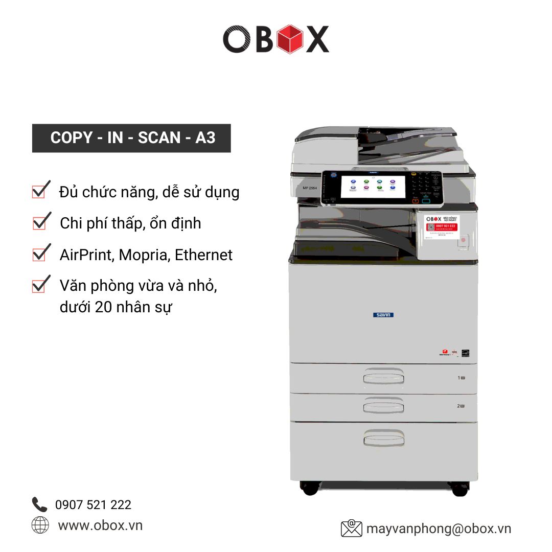 Máy Photocopy Đen Trắng Ricoh MP 2554 Like New – Tốc Độ 25 Trang/Phút