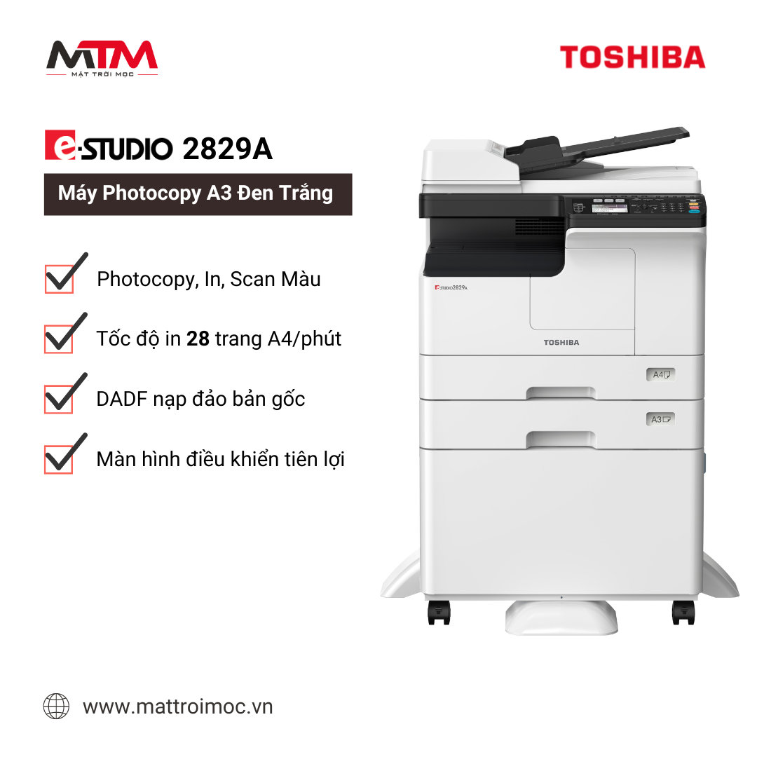 Máy Photocopy A3 Đen Trắng Toshiba e-Studio 2829A