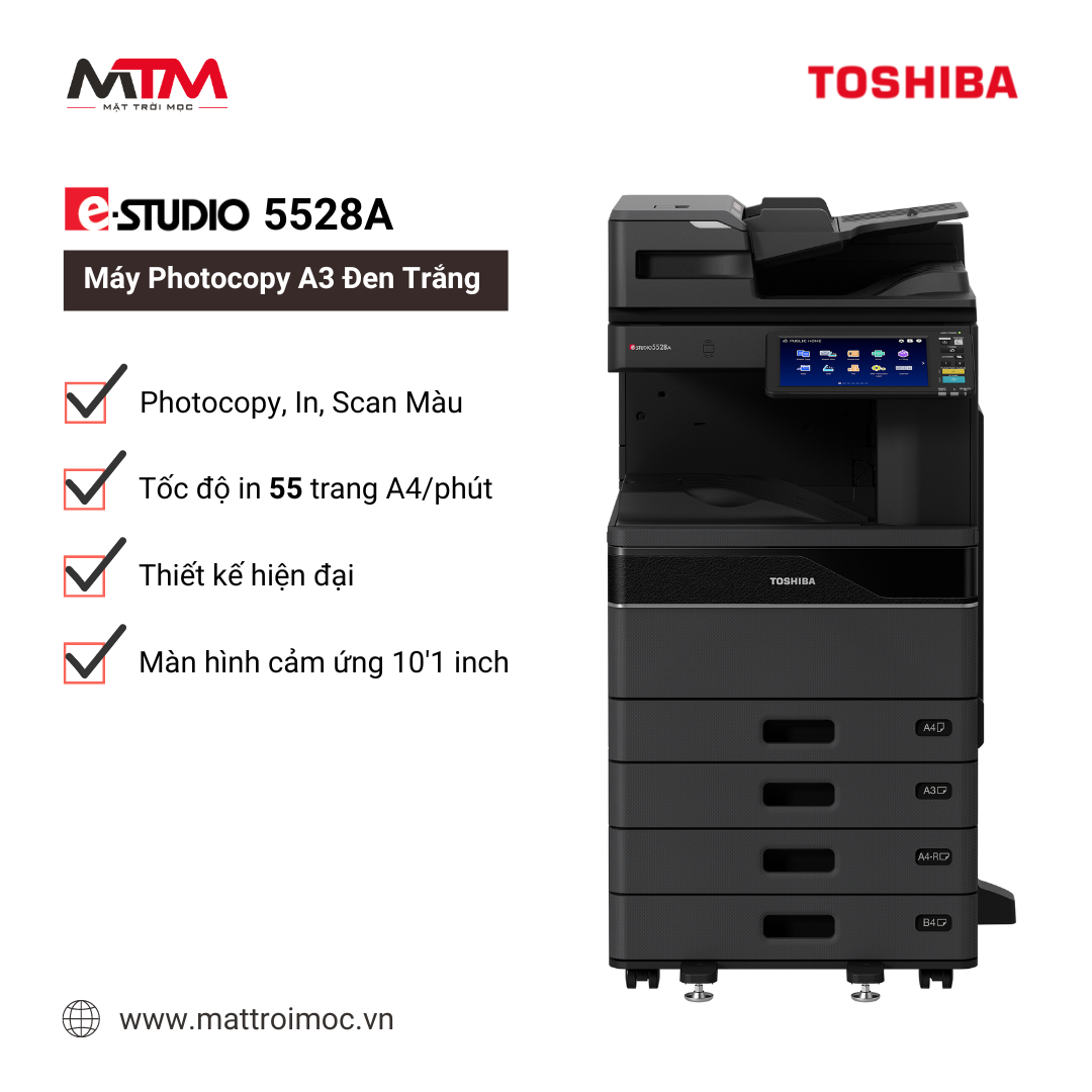 Máy Photocopy A3 Đen Trắng Toshiba e-Studio 5528A